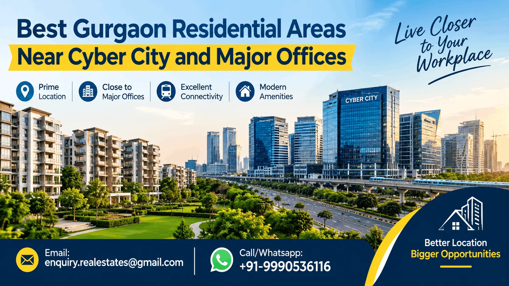 Best Gurgaon Residential Areas Near Cyber City and Major Offices