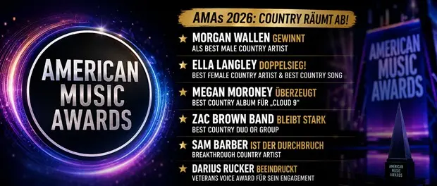 American Music Awards 2026: Große Country-Momente für Morgan Wallen, Ella Langley & Megan Moroney